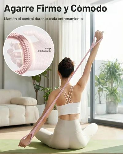 Vista 3 de YOTTOY Figure 8 Resistance Band, Elastic Resistance Band 20lb Rosa