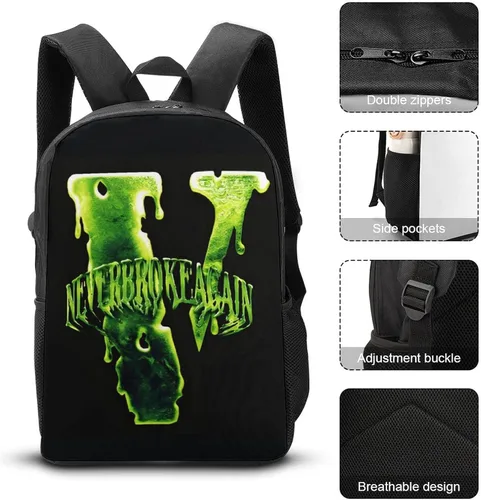 Vista 3 de MVNIORD Mochila de moda 17IN con estampado 3D para campamento, mochila de viaje, Verde