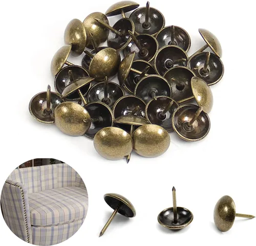 Vista 39 de MroMax 120 tachuelas de clavos para tapicería de 0.47 pulgadas de diámetro, hierro de estilo vintage, de metal, redondos, de 0.67 pulgadas de altura