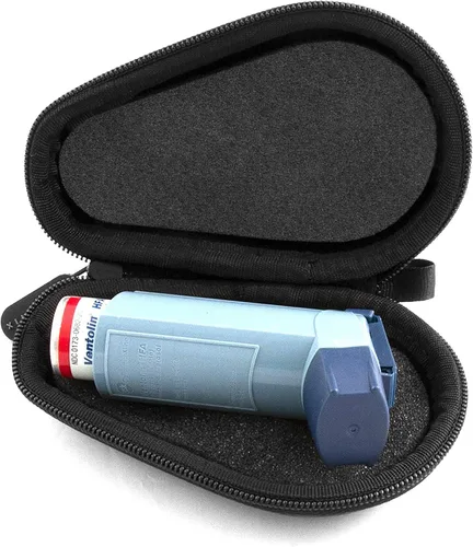 Vista 3 de CASEMATIX Estuche de viaje para medicamentos para inhaladores de asma para proteger los inhaladores portátiles del polvo y la suciedad, no incluye
