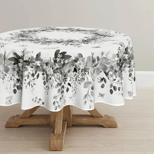 Vista 7 de Horaldaily Mantel de primavera rectangular de 52 x 70 pulgadas, mantel floral de eucalipto azul para decoración de fiestas, pícnic, cenas
