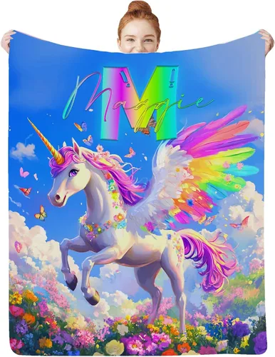 Vista 9 de Artsadd Mantas personalizadas con nombre para bebés niños y niñas, mantas de bebé personalizadas con nombre, manta personalizada para niños