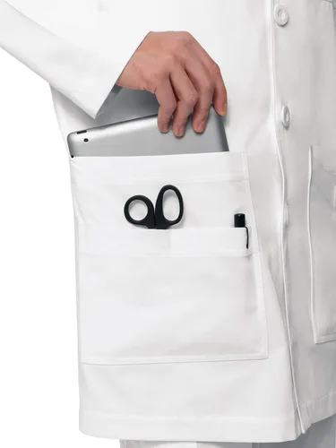 Vista 3 de KOI Classics - Abrigo de laboratorio para hombre moderno y profesional