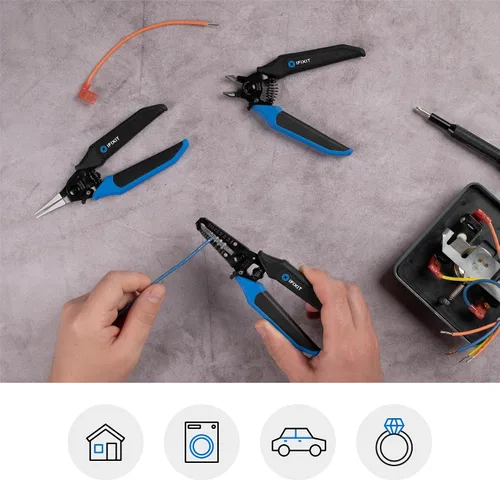 Vista 4 de iFixit - Juego de alicates mandibles, de 3 piezas, para reparación electrónica y doméstica