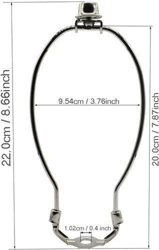 Vista 2 de Soporte de arpa de pantalla de lámpara, arpa de lámpara plateada para adaptador de base de sillín de luz E26, juego de adaptadores de montaje