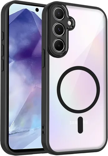 Vista 626 de Funda magnética transparente compatible con Xiaomi 17T, color negro 2 en 1 PC + TPU cubierta de teléfono a prueba de golpes, carcasa protectora