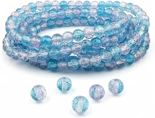Vista 40 de DandS ltd Cuentas de cristal agrietadas para la fabricación de joyas, champán, pulseras vibrantes de bricolaje, collares, aretes, suministros