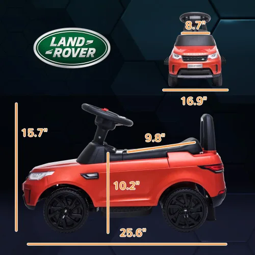 Vista 5 de Kids Ride-On Push Car, 6V Land Rover Electric Car for Ages 18-60 Months