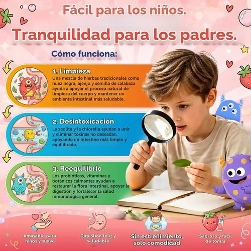 Vista 3 de Limpieza de parásitos 22 en 1 para humanos y niños, gotas líquidas de limpieza intestinal a base de hierbas con ajenjo, nogal negro, clavo