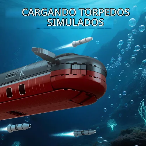 Vista 4 de Reobrix Juego de construcción de submarino nuclear para adultos, kit de modelo de submarino nuclear de clase tifón, decoración coleccionable