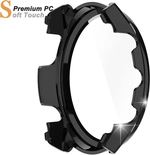 Vista 2 de Miimall Funda compatible con Garmin Forerunner 965, carcasa completa de PC con protector de pantalla de vidrio templado para accesorios Garmin