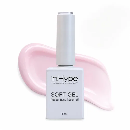 Vista 13 de IN.HYPE Capa base de goma elástica. UV/LED curable. Recubrimiento corrector con adhesión mejorada. Remuévese con inmersión (Almendra)