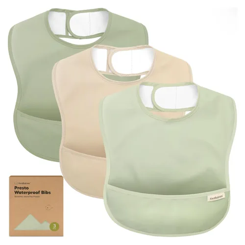Vista 24 de KeaBabies - Paquete de 3 baberos impermeables para comer, ligeros, básicos