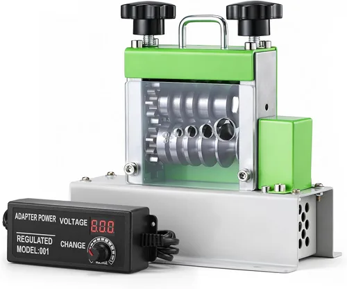 Vista 2 de Electric & Manual Wire Stripping Machine, 0.06"-0.67" Cable Stripper with 6 Channels 5 Blades, 35W All-Copper Motor Drill Powered Hand Crank Tool