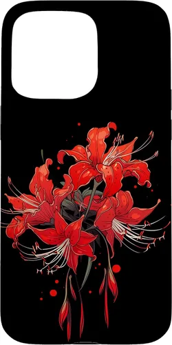Vista 31 de iPhone 16 Red Spider Lily Funda de anime de manga estética japonesa japonesa