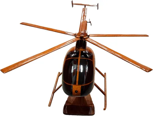 Vista 5 de MD-530 (MD530) Mahogany Wood Desktop Aircraft Model.