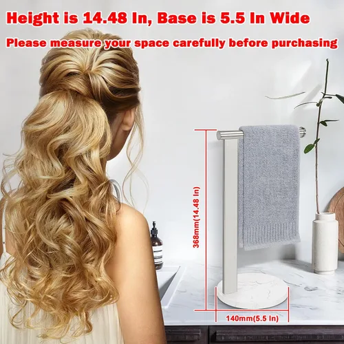 Vista 5 de Soporte para toallas de mano para baño, toallero de mano en forma de L, toallero de cocina, organizador de encimera, material de acero inoxidable