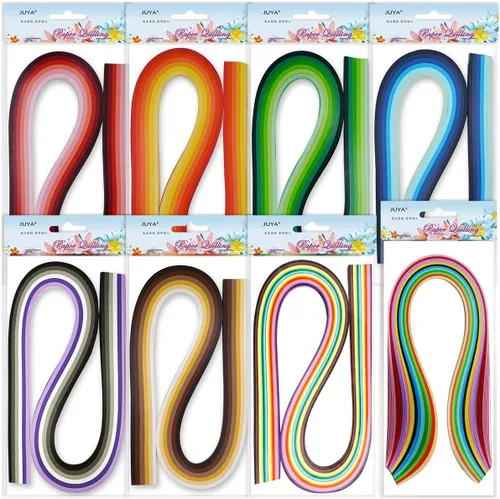 Vista 2 de Kit de papel Quilling 960 tiras con 14 herramientas, juego azul, 0.118 in Tiras de 21.3 in; 36, 24 y 12 surtidos de colores; herramienta