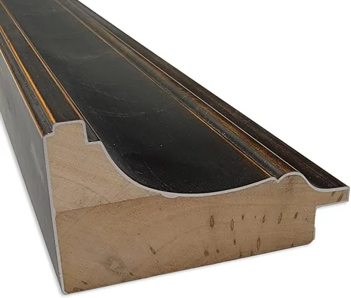 Vista 2 de Amanti Art Espejo de baño de bronce para sobre el fregadero, espejo rectangular de bronce aceitado de 30 x 24 pulgadas, marco de madera casual