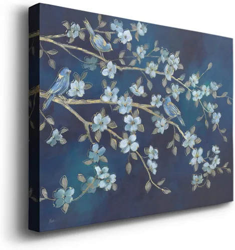 Vista 2 de Cuadro de paisaje en lienzo para pared, pintura decorativa de océano floral, bosque, foto para sala de estar, dormitorio, oficina, listo para colgar