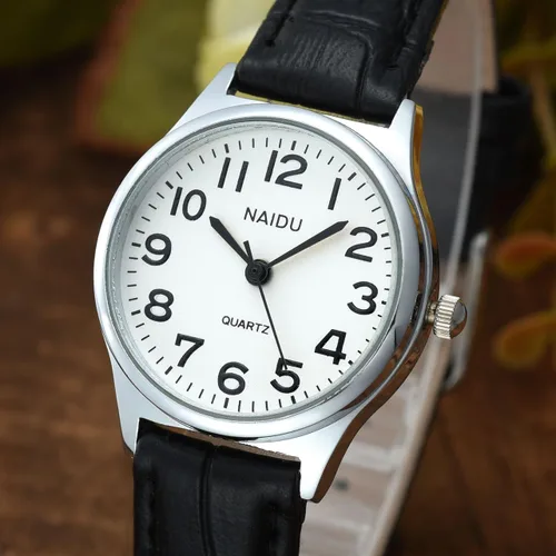 Vista 2 de MANIFO Reloj de pulsera analógico de cuarzo con números arábigos clásicos resistente al agua hasta 3 ATM