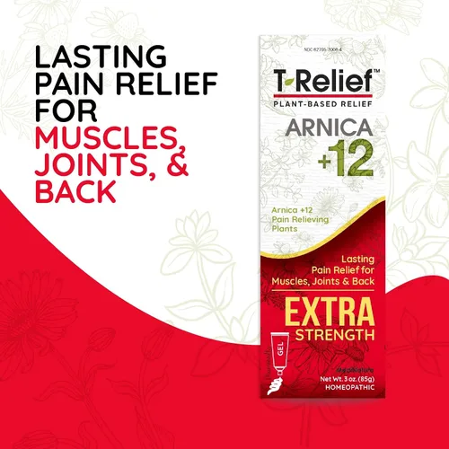 Vista 3 de MediNatura T-Relief - Gel de árnica extra fuerte + 12 activos naturales para aliviar el dolor de espalda, dolor de articulaciones, dolores