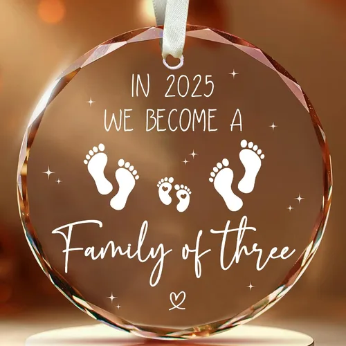 Vista 14 de Ornamento de Vidrio para el 50º Aniversario de Bodas – Elegante Decoración de Árbol de Navidad de Vidrio Transparente y Regalo Conmemorativo