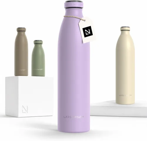 Vista 91 de LARS NYSØM Botella de agua aislada de acero inoxidable de 12 onzas, 17 onzas, 25 onzas, 34 onzas, 51 onzas, frasco térmico aislado para bebidas