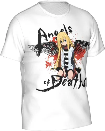 Vista 3 de Anime Angels-of-Death T-Shirt Boy's Fashion Round Neck Cotton Clothes Summer Short Sleeve Tee