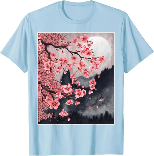 Vista 72 de Sakura - Camiseta japonesa de cerezo en flor japonesa, Negro, S