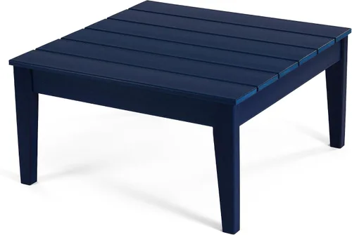 Vista 17 de Ashore - Mesa de centro para exteriores, 32 pulgadas para todo tipo de clima, de madera de polietileno Adirondack, mesa auxiliar cuadrada para Teca