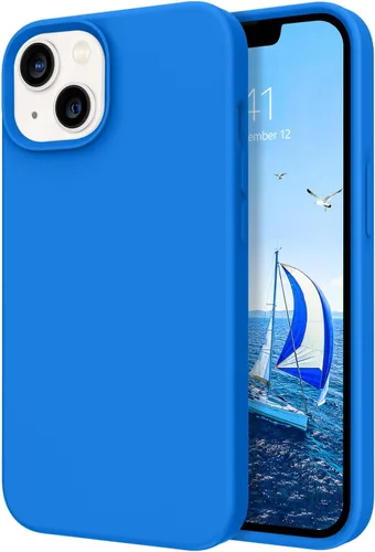 Vista 18 de Telaso Funda compatible con iPhone 14, silicona líquida de goma de gel suave para iPhone 14, funda delgada para teléfono con forro de microfibra