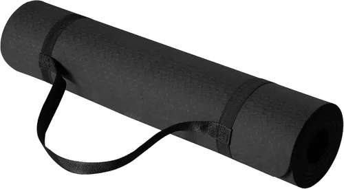 Vista 7 de Amazon Basics - Alfombra de yoga y ejercicio de 1/4 de pulgada de grosor, de TPE, con correa de transporte