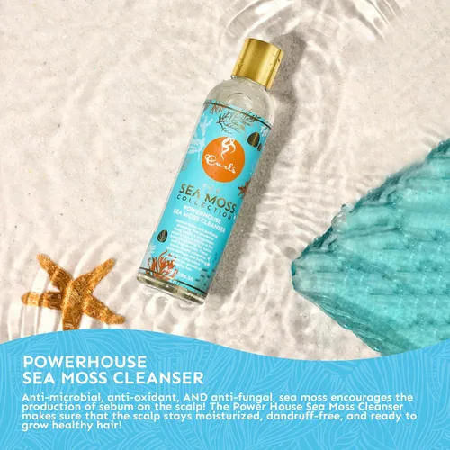Vista 3 de Curls Sea Moss Powerhouse Limpiador para el cabello, champú desintoxicante natural, promueve la salud del cuero cabelludo, evita daños