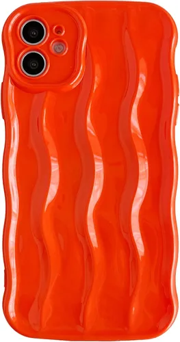 Vista 9 de Caseative Funda para iPhone 11, diseño de ondas rizadas, suave, compatible con iPhone (azul, iPhone 11)