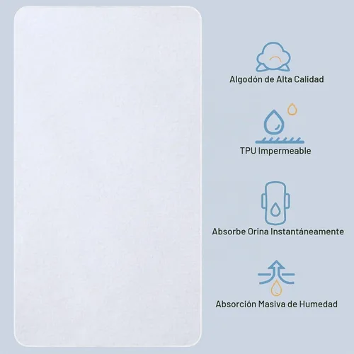 Vista 4 de Protector de franela para cuna, protector de colchón 100% impermeable, tamaño único, 27 x 39 pulgadas