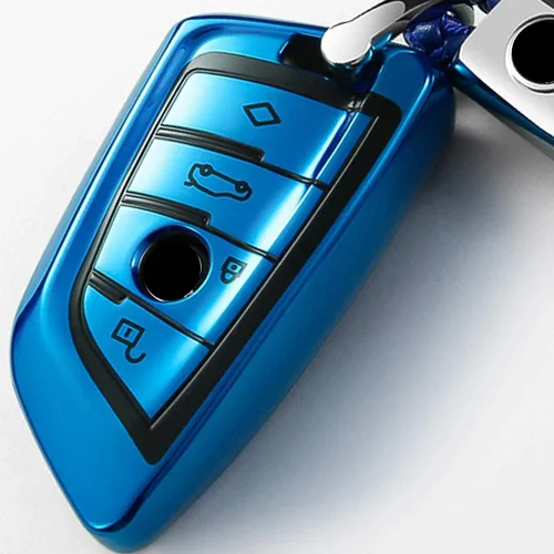 Vista 4 de Intermerge Funda para llavero BMW X1 X3 X5 X6 Series 1 2 5 7 - Funda de TPU azul