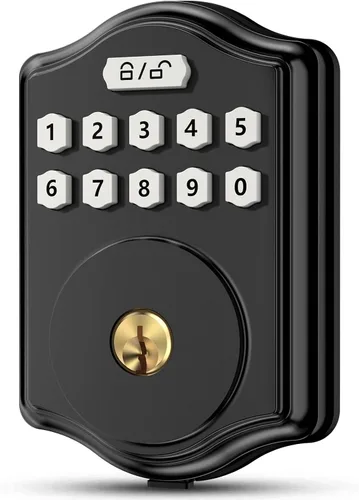 Vista 8 de Cerradura de puerta de entrada sin llave con código, guía de voz para teclado electrónico, cerraduras inteligentes para puerta delantera, fácil