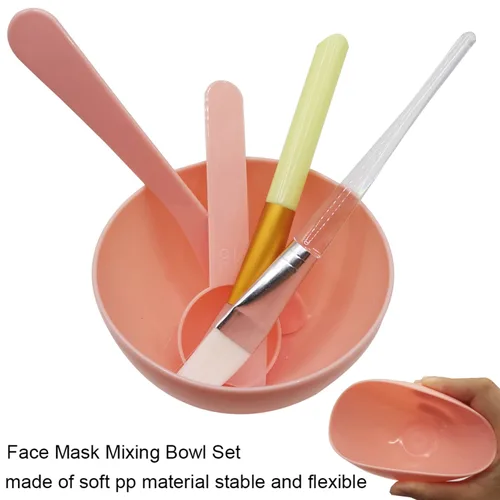 Vista 3 de Juego de cuencos para mezclar mascarillas faciales, kit de herramientas de mezcla de silicona, incluye tazón de mezcla, espátula de palo, cepillos