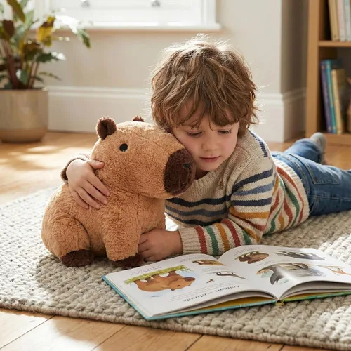 Vista 5 de WEIGEDU Peluche de Nutria Gigante de Peluche – 31 cm de Suave Juguete Kawaii para Niños y Adultos, Peluche de Animal Lindo Marrón, Almohada