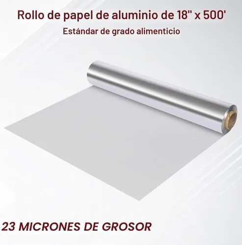 Vista 2 de Rollo de papel de aluminio resistente para alimentos de 18 pulgadas 500 pies de papel de aluminio resistente seguro para alimentos