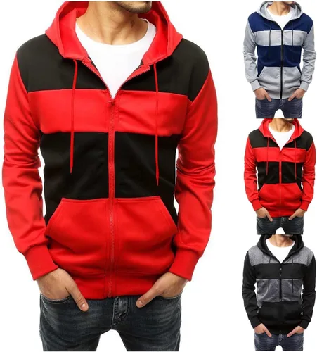Vista 3 de EELHOE Mens Hoodie Sweaters Long Sleeve Baggy Midweight Tops with Hood Athletic Regular Fit Breathable Pullover