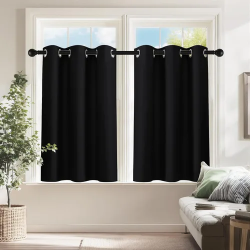 Vista 74 de PONY DANCE Cortinas para Autocaravana de 24 pulgadas de Largo, Cortinas Cortas para Baño y Cocina, Mini Cortinas de Privacidad para Camper