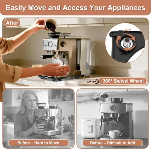 Vista 4 de Adjustable Black Appliance Slider Tray - Expandable 6" x 11"- 11" x 20