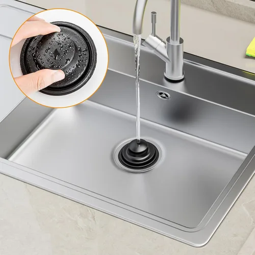 Vista 7 de Huntorny 2 Piezas Colador y Tapón de Drenaje para Fregadero de Cocina, Atrapador de Drenaje y Protector de Drenaje para Fregadero de Cocina, Tapón