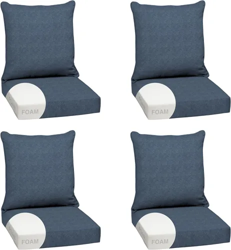 Vista 56 de Arden - Juego de cojines de asiento profundo para exteriores, espuma, 24x24, aguamarina