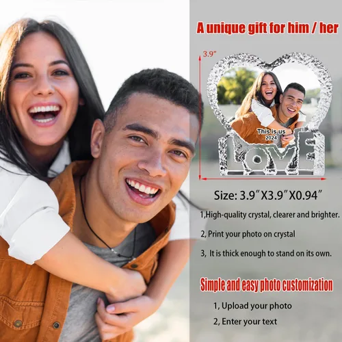 Vista 3 de Marco de fotos personalizado, regalos de Navidad para mujeres y hombres, regalos de Navidad para mamá, papá, esposo, esposa de hijo, hija, marco