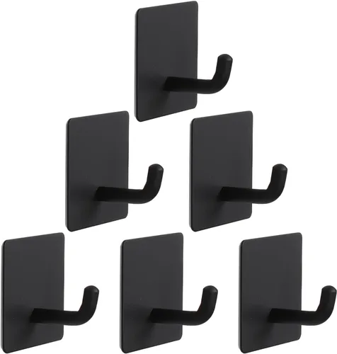 Vista 14 de Ganchos para toallas de baño, paquete de 4 ganchos autoadhesivos para abrigos, resistentes sin perforaciones, gancho para bata, colgador de ropa