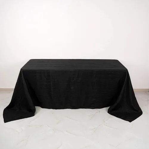 Vista 12 de Mantel rectangular de tafetán arrugado de acordeón de 90 x 132 pulgadas, manteles de boda, manteles de mesa, decoración de eventos, manteles