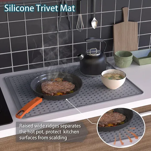 Vista 4 de Cubiertas superiores de estufa de silicona para estufa eléctrica, cubiertas de cocina para estufa eléctrica, tapete de gran tamaño de 31 x 21